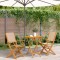 vidaXL Set mobilier bistro, 3 piese, textil bej/lemn masiv 3281859
