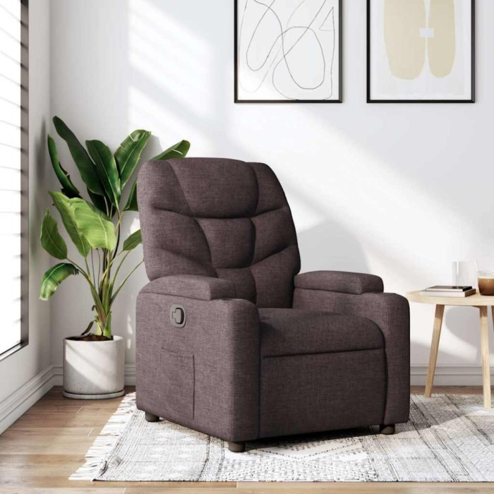 vidaXL Fotoliu rabatabil, maro &icirc;nchis, material textil