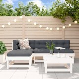 VidaXL Set mobilier relaxare de grădină 5 piese alb lemn masiv de pin