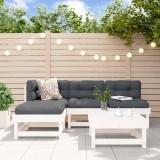 Set mobilier relaxare de gradina 5 piese alb lemn masiv de pin GartenMobel Dekor, vidaXL