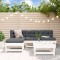 vidaXL Set mobilier relaxare de grădină 5 piese alb lemn masiv de pin 3186516