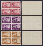 ROMANIA EXIL 1962 EMISIUNEA 26 MARIN SI MOTA SERIE NEDANTELATA BL 4 MNH