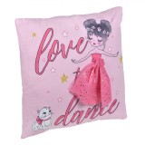 Pernă Decorativă, Balerina, Roz, 35x35cm, Fustă 3D, Oem