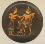 PLACA EGIPTEANA VINTAGE DIN CUPRU EMAILAT, GRAVATA CU MOTIVE MITOLOGICE