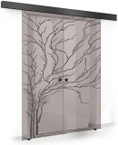Usa culisanta Boss &reg; Duo Black model Tree negru, 80+80x215 cm, sticla bronz securizata, glisanta in ambele directii