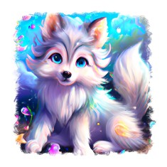Sticker decorativ, Caine, Albastru, 55 cm, 6634ST foto