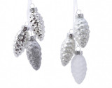Globuri decorative - Pinecone - Mixed White and Silver - mai multe culori | Kaemingk