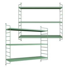 Set 2 buc raft perete Strangnas 50x60x15cm otel verde pastel [en.casa] HausGarden Leisure foto