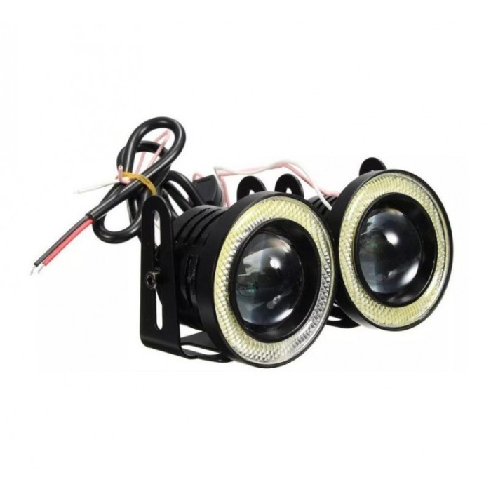 Set doua proiectoare auto elSales ELS-PA76 cu LED Angel Eyes cu putere 10W, diametru 76 mm, flux luminos