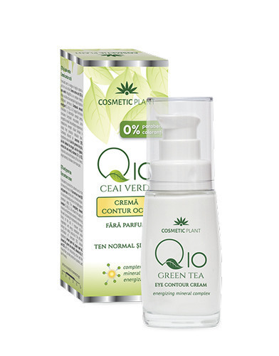 Cremă contur ochi Q10 + ceai verde si complex mineral energizant, 30ml,