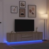 Cumpara ieftin Dulap TV cu lumini LED Stejar Sonoma 193,5x41x50 cm