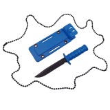 Cumpara ieftin Cutit tactic de vanatoare DEPOX&reg;, Military Convoy, 10 cm, teaca cu lant inclusa, albastru