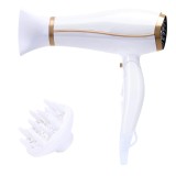 Cumpara ieftin Uscator de par Luna, 2200 W, Difuzor, Concentrator, 2 Viteze, 3 Niveluri de temperatura, Alb/Gold