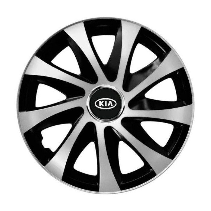 Set 4 capace roti Drift exrta silver&amp;black R15 Compatibil Cu Kia