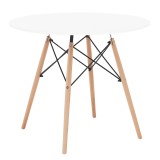 Cumpara ieftin Masa dining mdf alb lemn natur Gamin 90x74cm