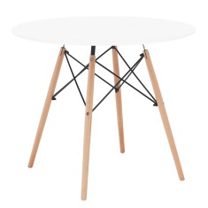 Masa dining mdf alb lemn natur Gamin 90x74cm