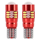 Bec de pozitie tip LED Canbus, T10 W2.1x9.5 W5W, 12-24V 2.5W, 27 SMD 3014 , culoare alb , AMIO, set 2 buc