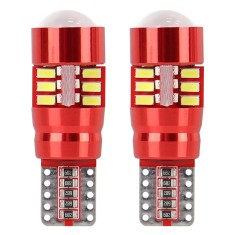 Bec de pozitie tip LED Canbus, T10 W2.1x9.5 W5W, 12-24V 2.5W, 27 SMD 3014 , culoare alb , AMIO, set 2 buc
