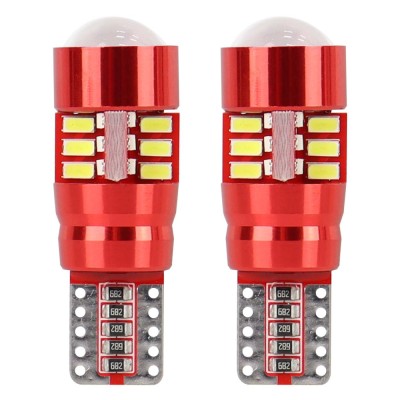 Bec de pozitie tip LED Canbus, T10 W2.1x9.5 W5W, 12-24V 2.5W, 27 SMD 3014 , culoare alb , AMIO, set 2 buc foto