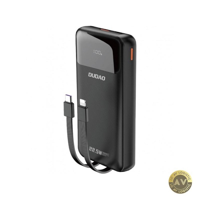 Baterie Externa Dudao K15Pro 20000mAh 22.5W QC + PD 1 x Lightning - 1 x USB-A - 2 x USB-C Neagra