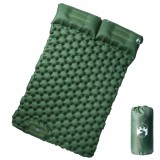 vidaXL Saltea de camping auto-gonflabilă, cu perne, 2 persoane, verde 4007102