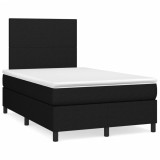 Gossi pat cu arcuri, saltea si led, negru, 120x190 cm, textil