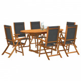 Set mobilier de gradina, 7 piese, lemn masiv acacia/textilena GartenMobel Dekor, vidaXL
