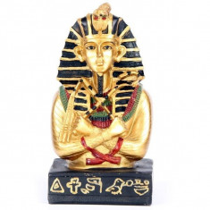 Statueta egipteana Tutankamon cu insemne regale 11 cm foto