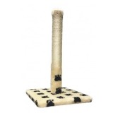 Ansamblu de joaca pentru pisici, tip coloana pe suport, crem/negru