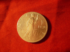 Moneda 1 Leu 1912 Carol I , argint , cal. F.Buna , muchie rotunda foto