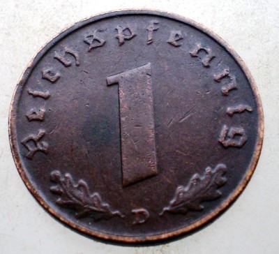 B.049 GERMANIA 1 REICHSPFENNIG 1937 D foto