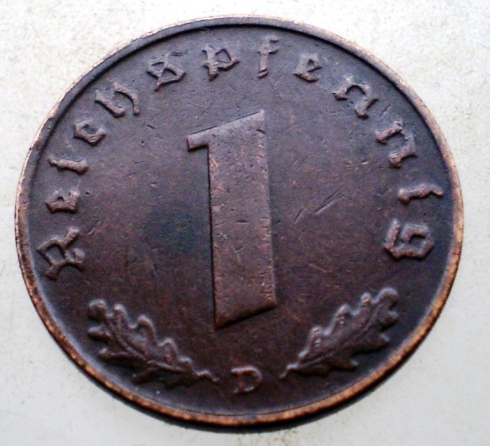 B.049 GERMANIA 1 REICHSPFENNIG 1937 D