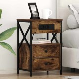 vidaXL Dulap de noapte Stejar afumat 40 x 31 x 60 cm Lemn compozit