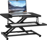 Masa ajustabila de birou Sit-Stand 40x55 cm, lucru in picioare sau sezut, inaltime reglabila 13-39 cm, suport smartphone, cadru forma X, Alb - CN