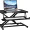 Masa ajustabila de birou Sit-Stand 40x55 cm, lucru in picioare sau sezut, inaltime reglabila 13-39 cm, suport smartphone, cadru forma X, Alb - CN