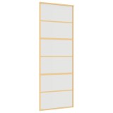Cumpara ieftin Usa glisanta, auriu, 76x205 cm, sticla ESG mata si aluminiu