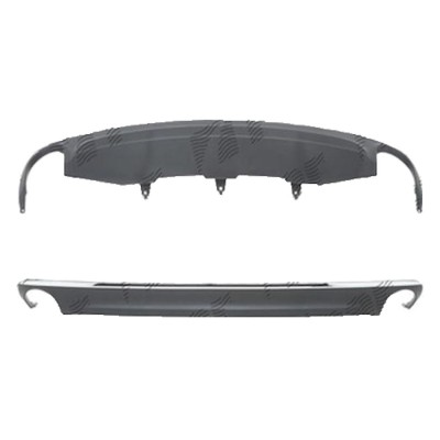 Spoiler bara spate Audi A6 (4g/C7), 01.2011-06.2014, Sedan, Spate, Cu ornament cromat; cu gaura pentru evacuare dubla, Aftermarket foto