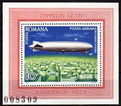C1908 - Romania 1978 - Bloc Dirijabile neuzat,perfecta stare foto