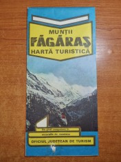 harta turistica muntii fagaras - din anul 1981 - dimensiuni 65/47 cm