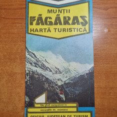 harta turistica muntii fagaras - din anul 1981 - dimensiuni 65/47 cm