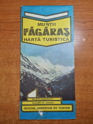 harta turistica muntii fagaras - din anul 1981 - dimensiuni 65/47 cm foto