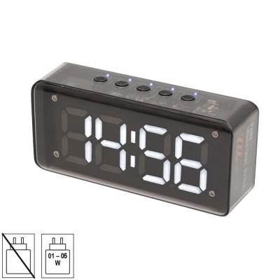 Ceas desteptator 3D LED alb cu FM /Bluetooth /MP3 player multimedia MECHACLOCK Home foto