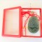 * Talisman zodiac chinezesc tigrul, pandativ plastic verde imitatie jad, 4cm