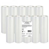 Set 10 role pungi vidat gofrate, dimensiuni 280x5000 mm, transparente, grosime 85 microni, preparare sau depozitare Sous Vide