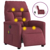 vidaXL Fotoliu electric de masaj rabatabil, roșu vin, textil 3303025