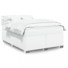 VidaXL Pat box spring cu saltea, alb, 140x200 cm, piele ecologică 3286125