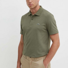 Lacoste tricou polo barbati, culoarea verde, neted