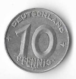 Moneda 10 pfennig 1953 E - DDR, cotatii ridicate!!!, Europa, Aluminiu