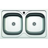 Cumpara ieftin Chiuveta ZLN-0209 cu doua cuve pentru blat Z-INOX , Inox satinat, 50x80 cm