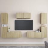 vidaXL Set de dulapuri TV, 7 piese, stejar sonoma, lemn prelucrat